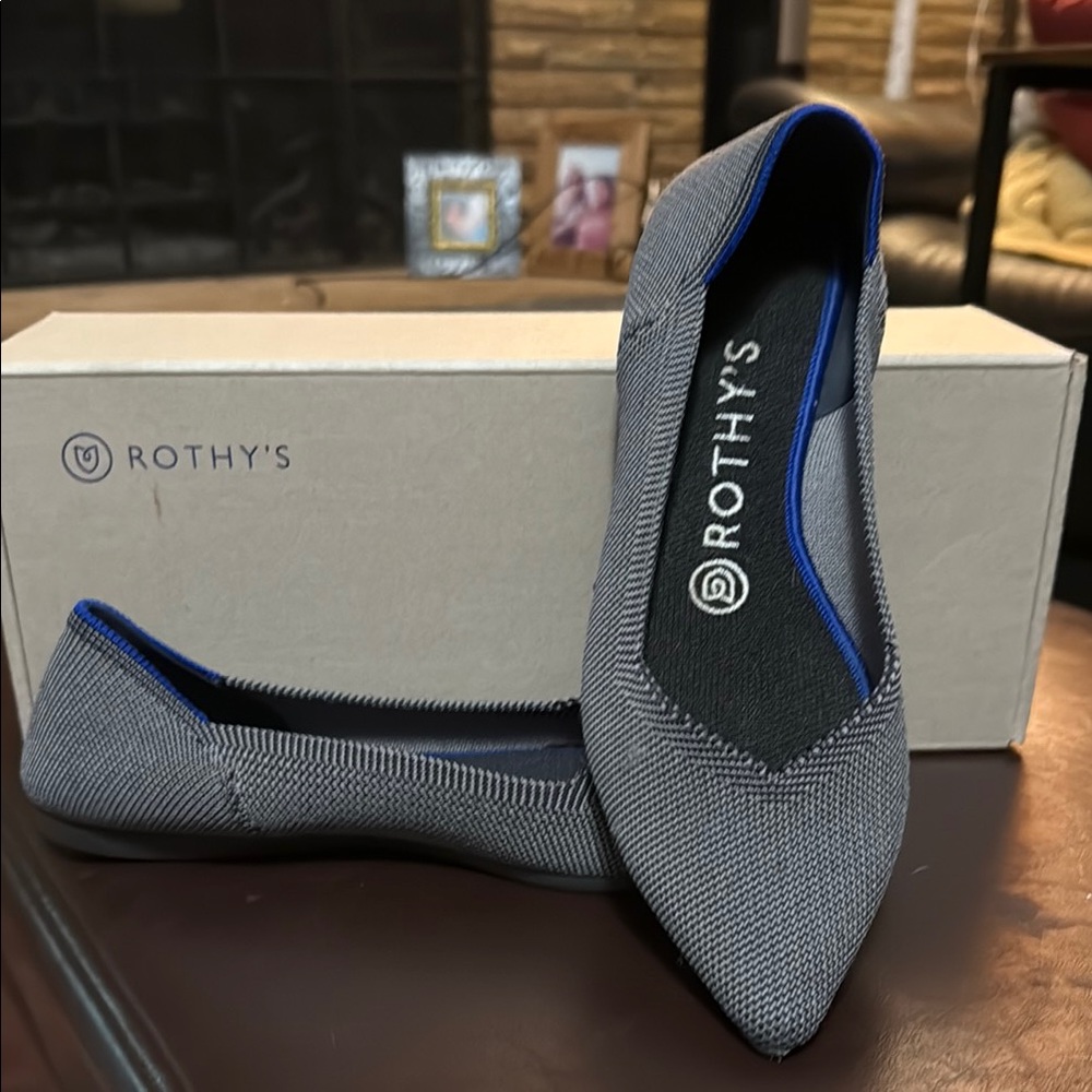Rothy's cloud Gray birdseye Flats with Sleek Design